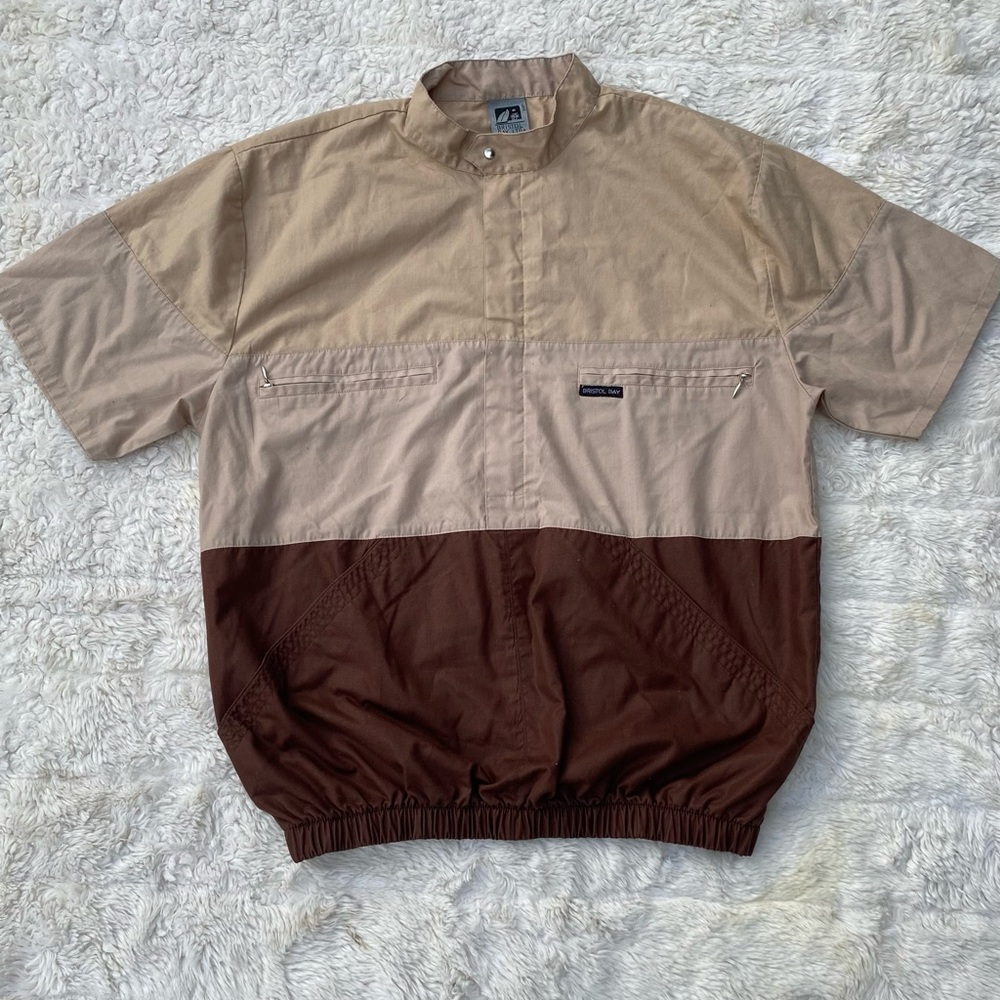 Bristol Bay LTD Men's Two-Tone Beige and Brown Jacket shirt size L